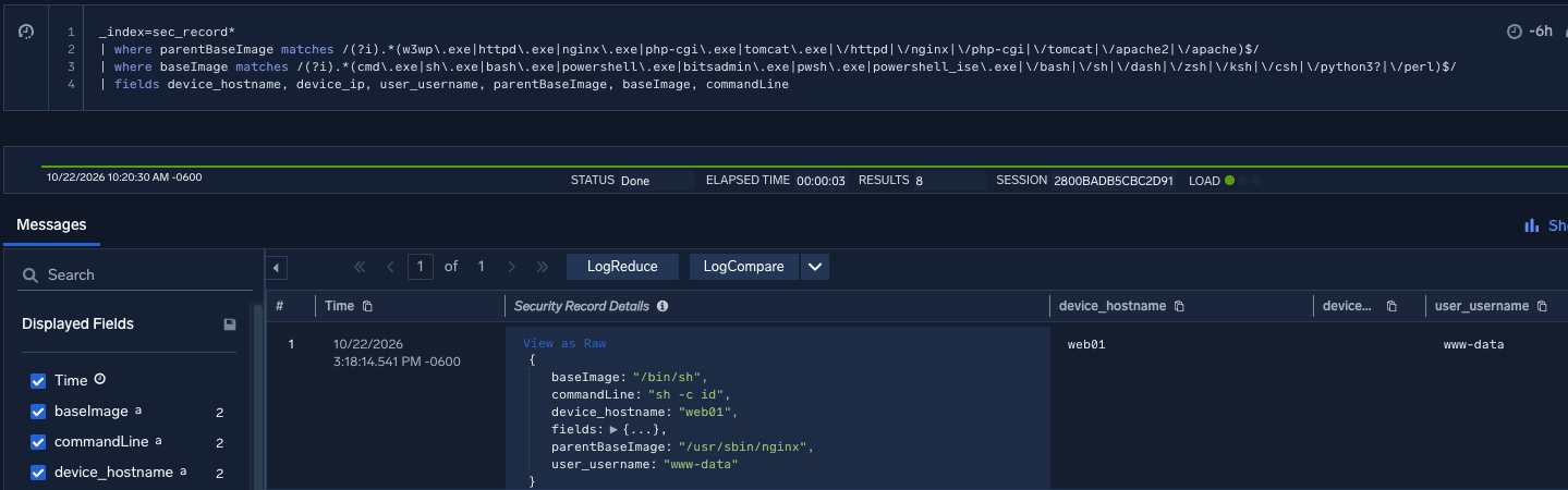 Untersuchung von PHP2Shell-bezogenen Aktivitäten mit Sumo Logic 4 PHP2Shell img2 Searching Web Shell Activity