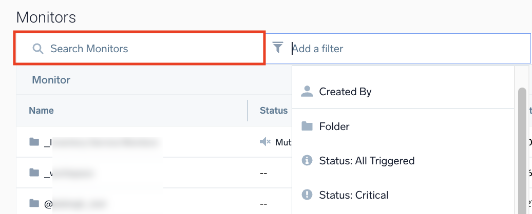 search monitors input