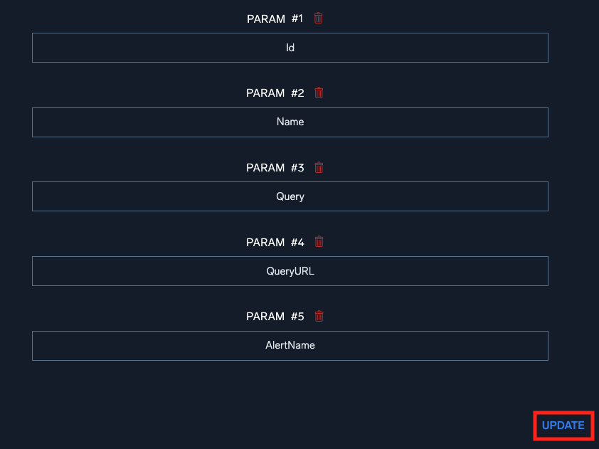Json Payload parameters