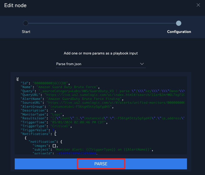Parse from Json payload