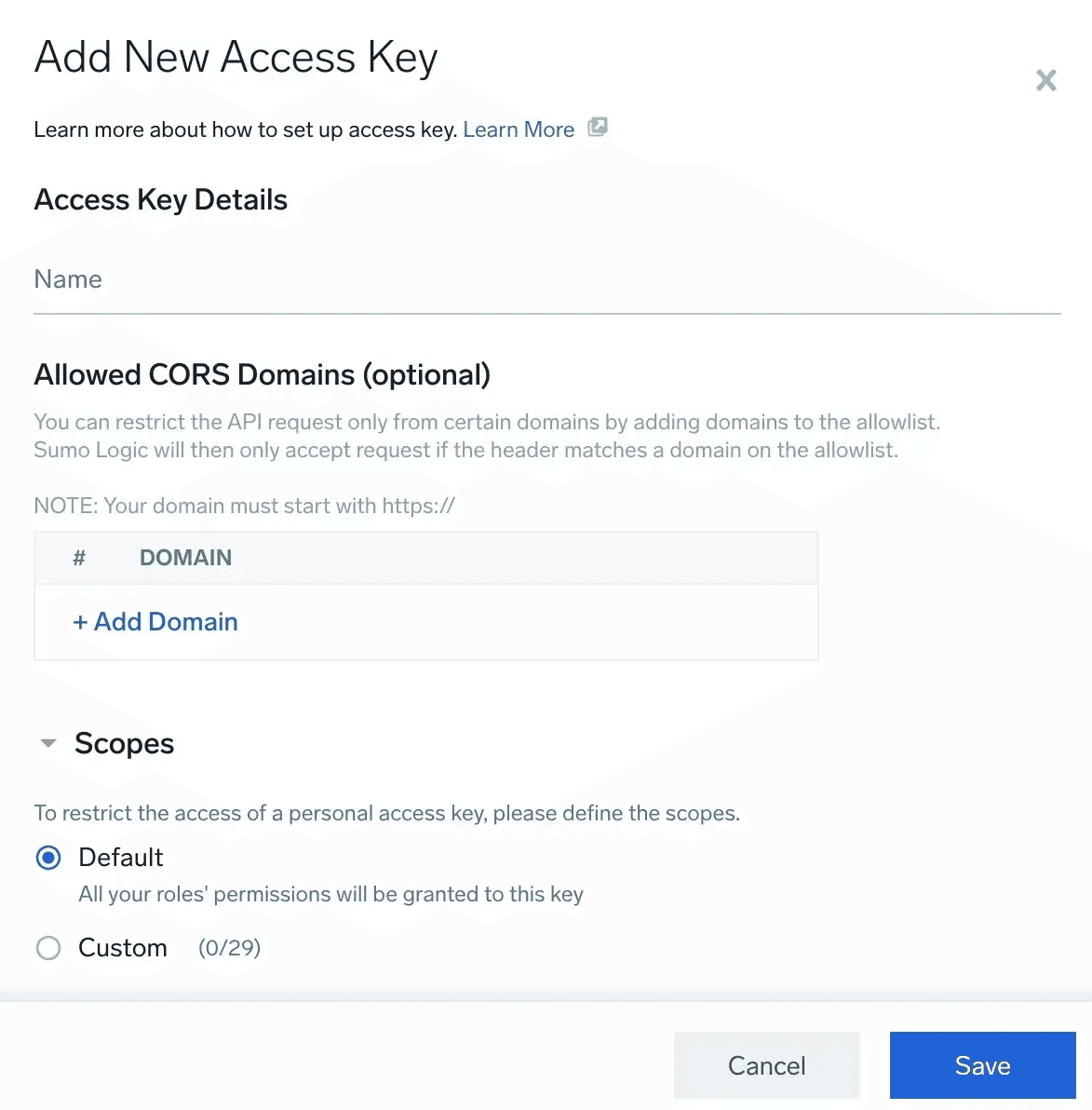 Add access key