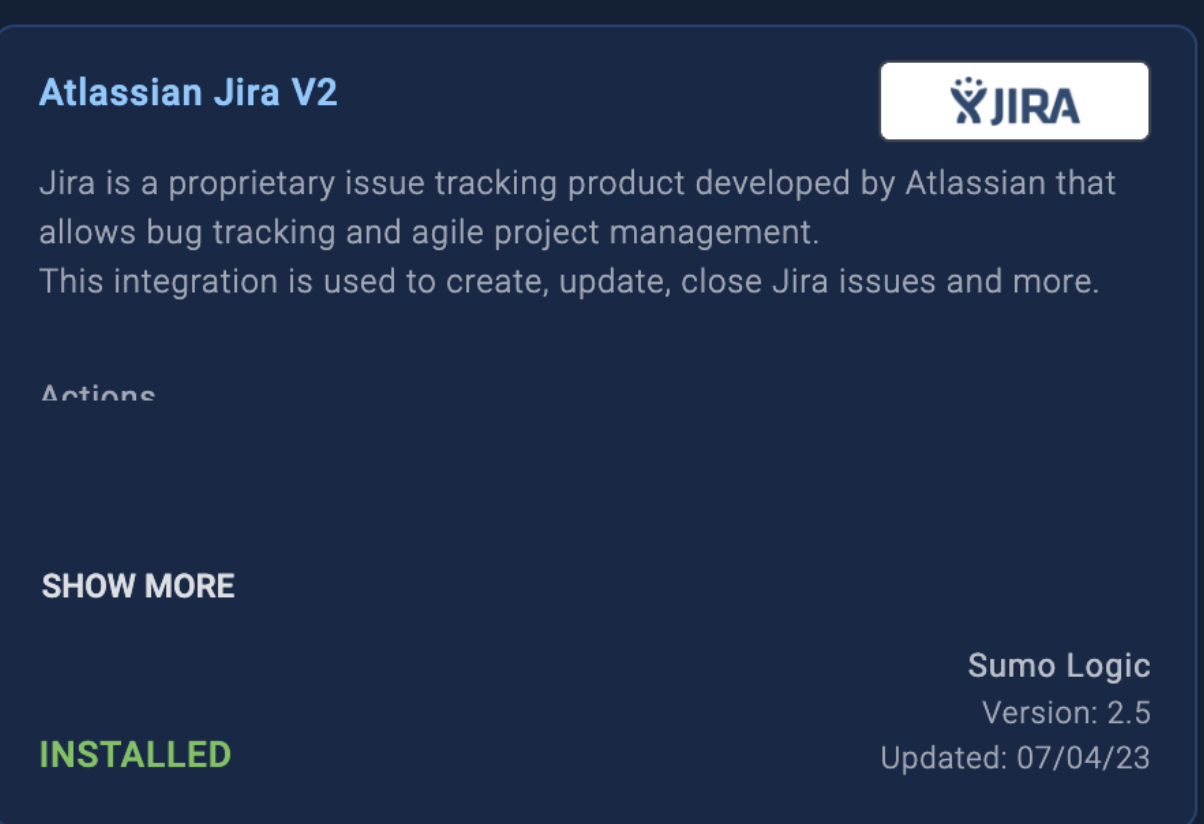 Installed integration