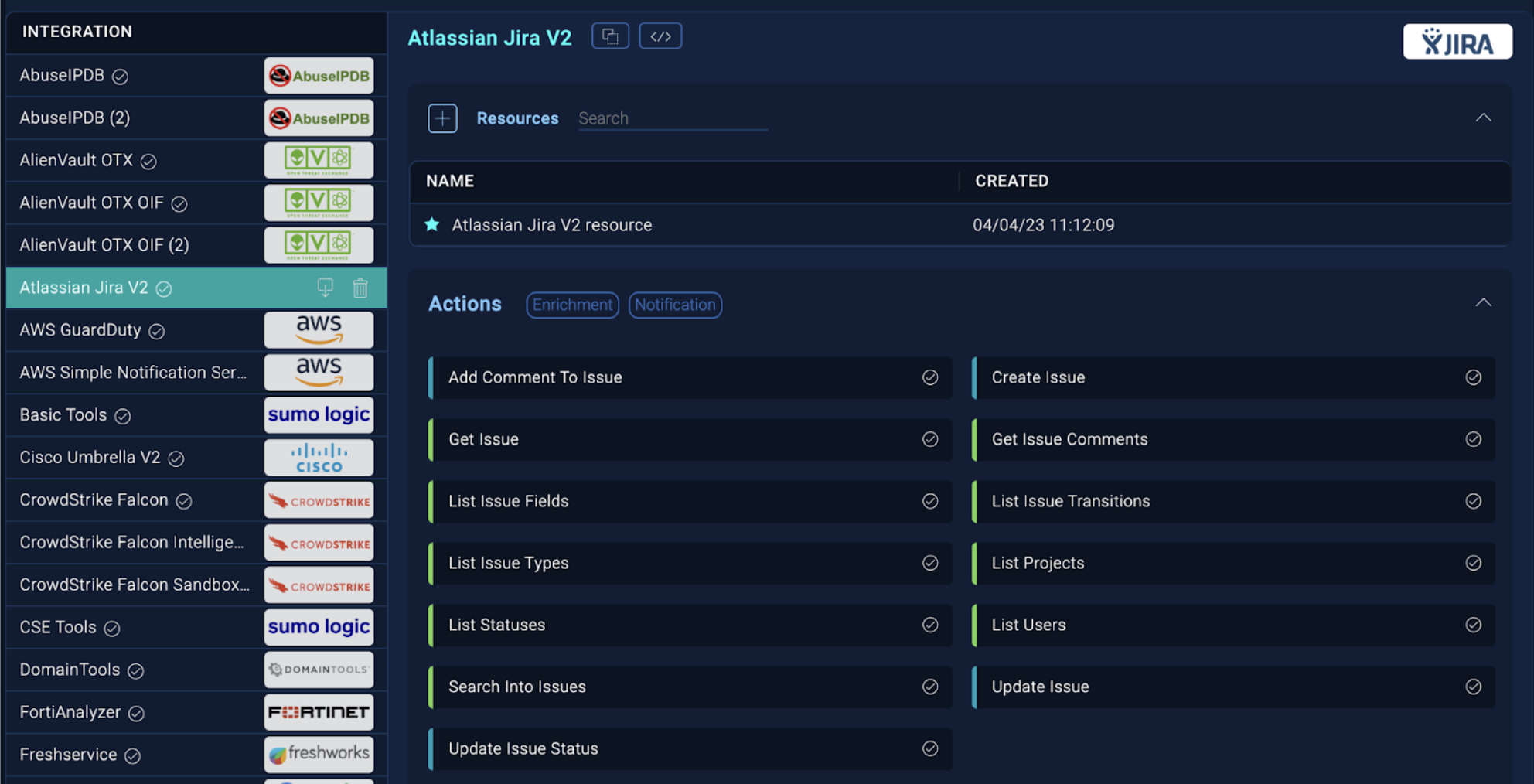 Installed integration