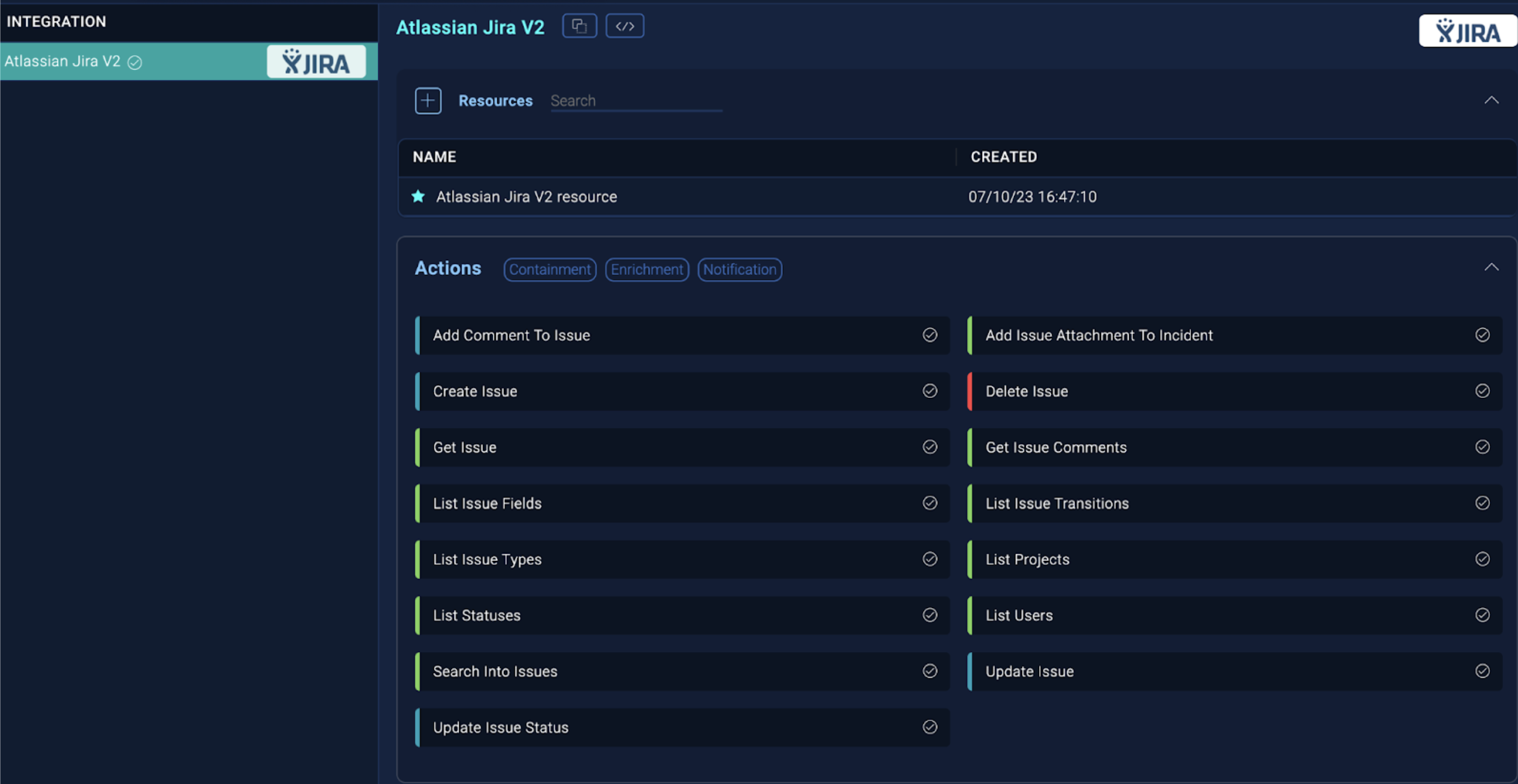 All actions installed