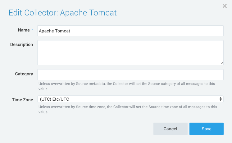 Edit hosted collector