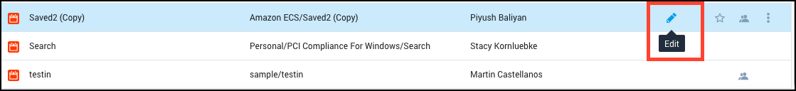 Select the edit icon in the library