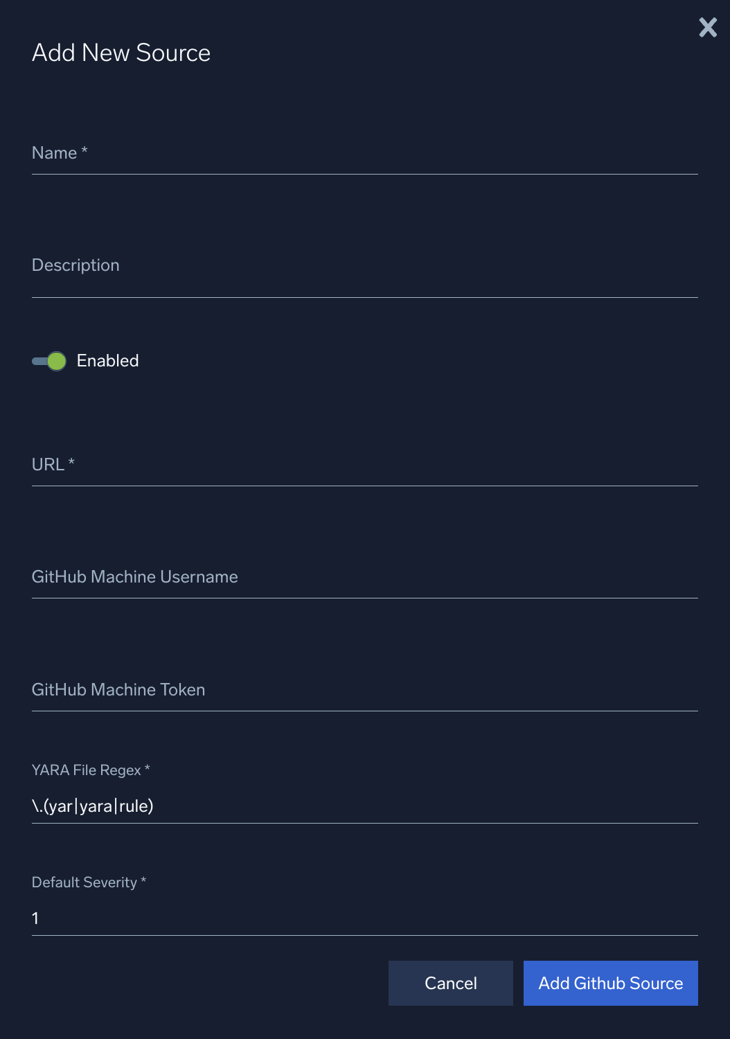 Add New Source dialog