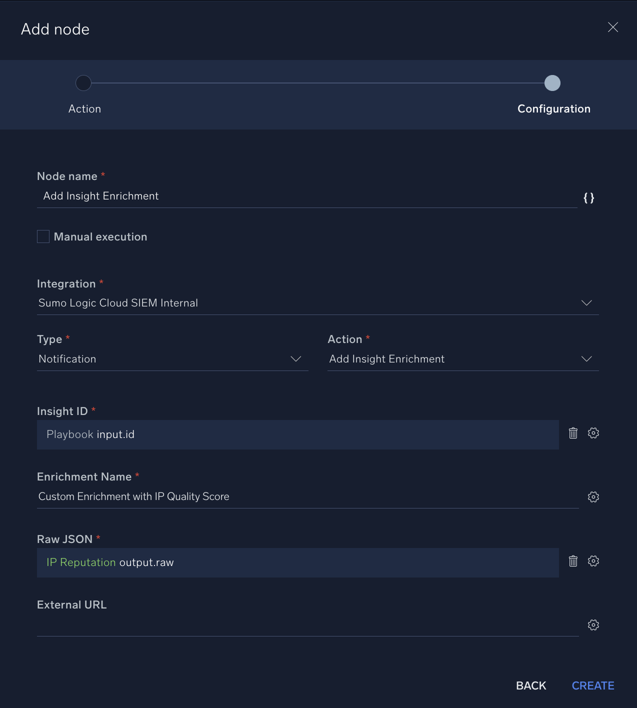 Add Insight Enrichment node