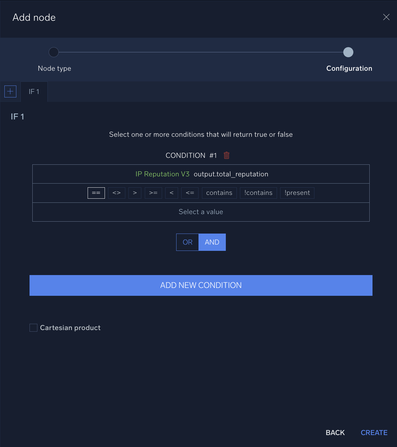 Condition to validate IPs