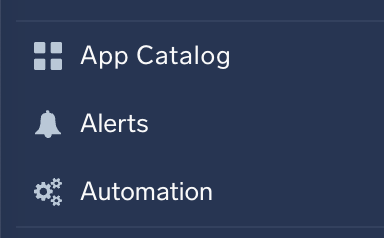 Automation menu option in the nav bar