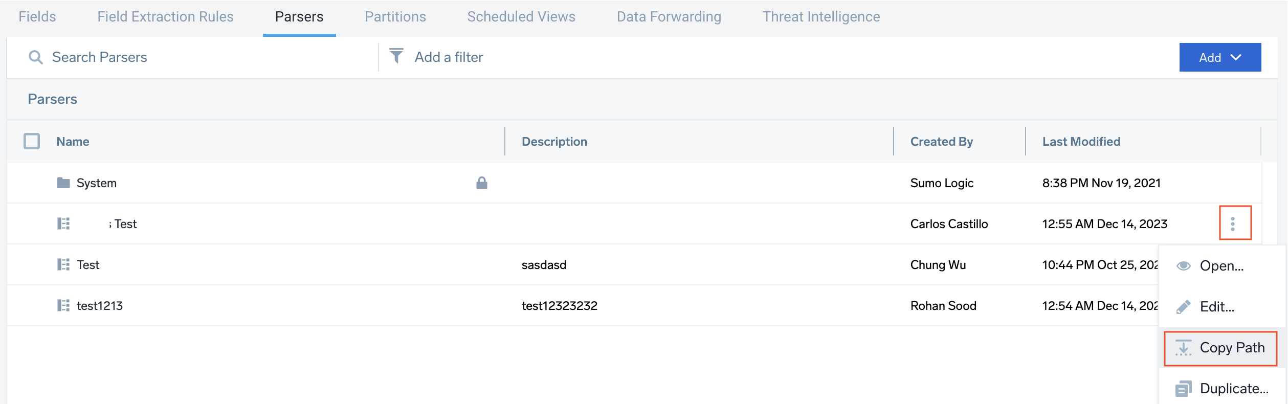 More options for parser