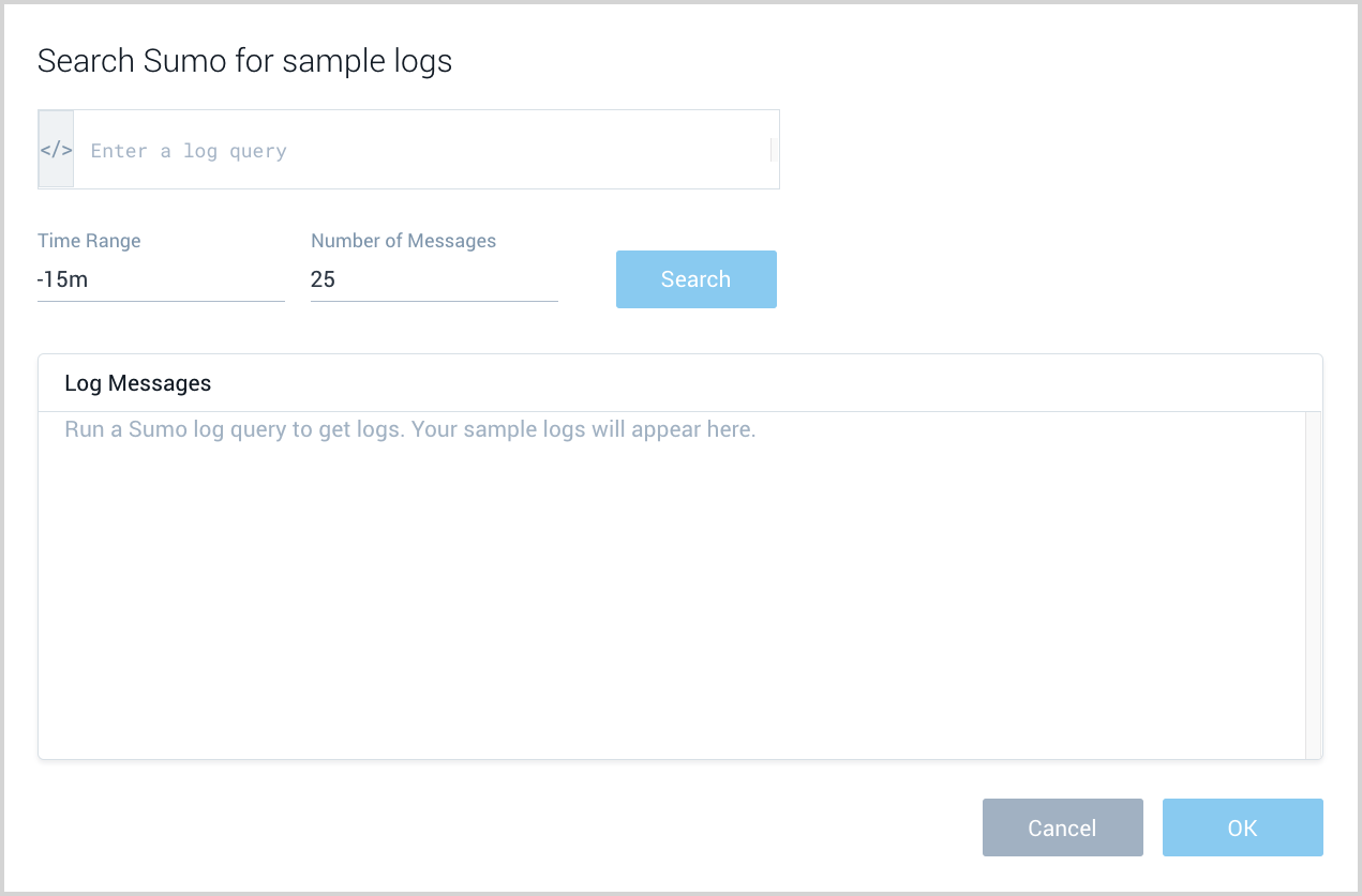 Search for sample logs