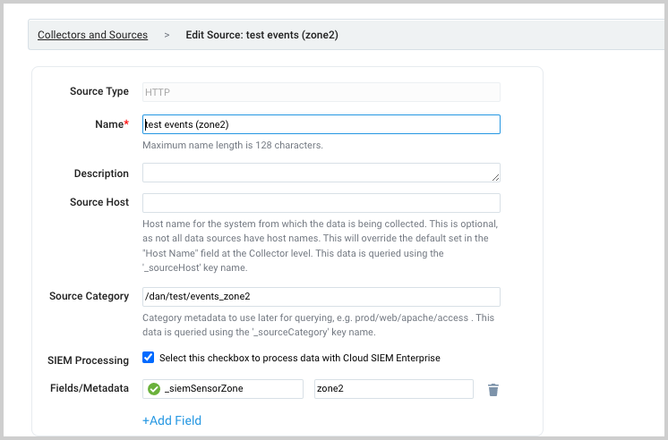 Fields/Metadata field