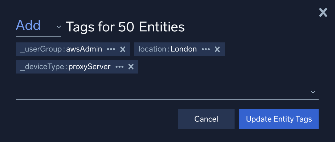Add tags to entities