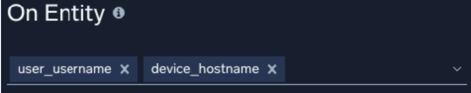Example entity selector on a rule