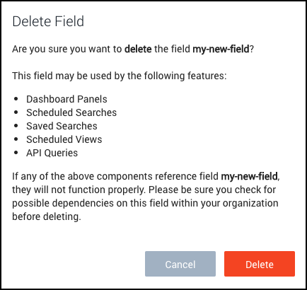 Delete field confirm