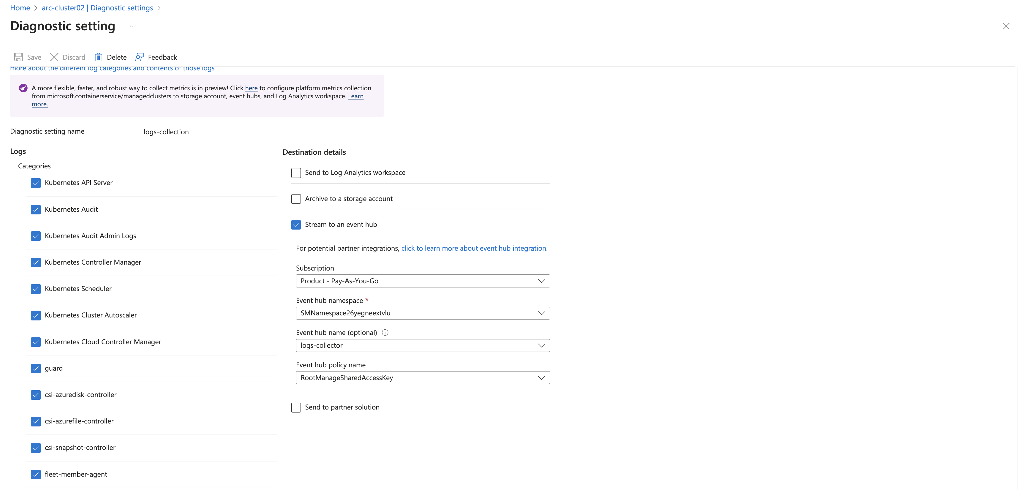 diagnostic-setting-kuberetes