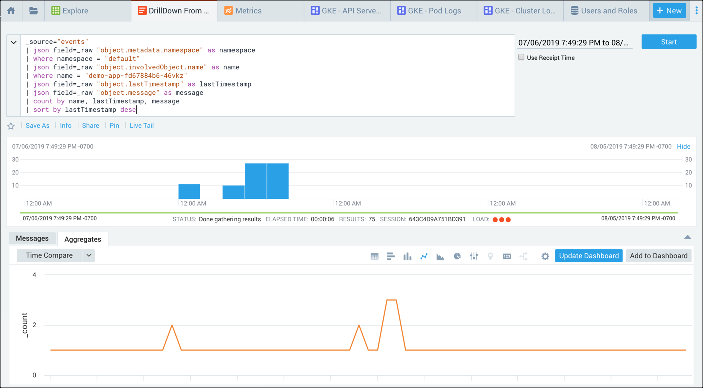 Explore_TS_Drill-down_Pod_search-results