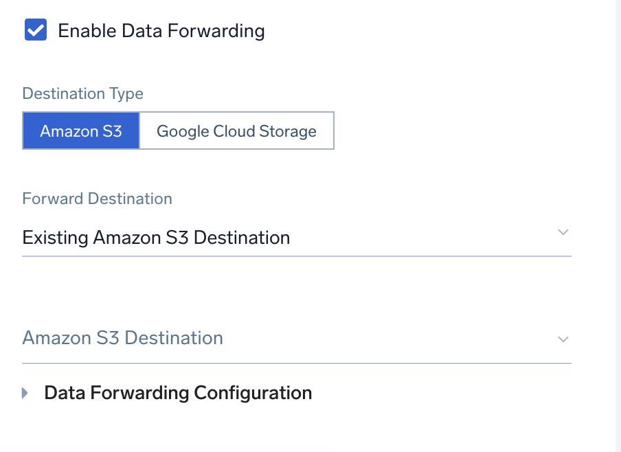 Forwarding destination options
