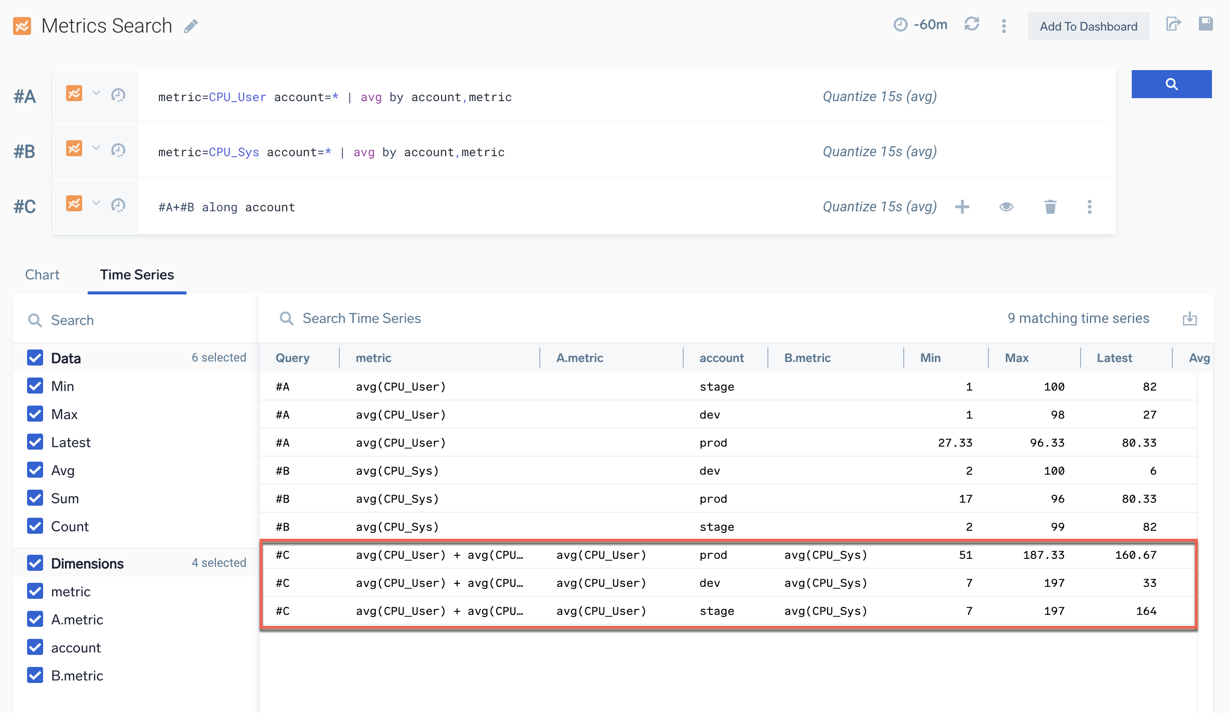 Join results with along