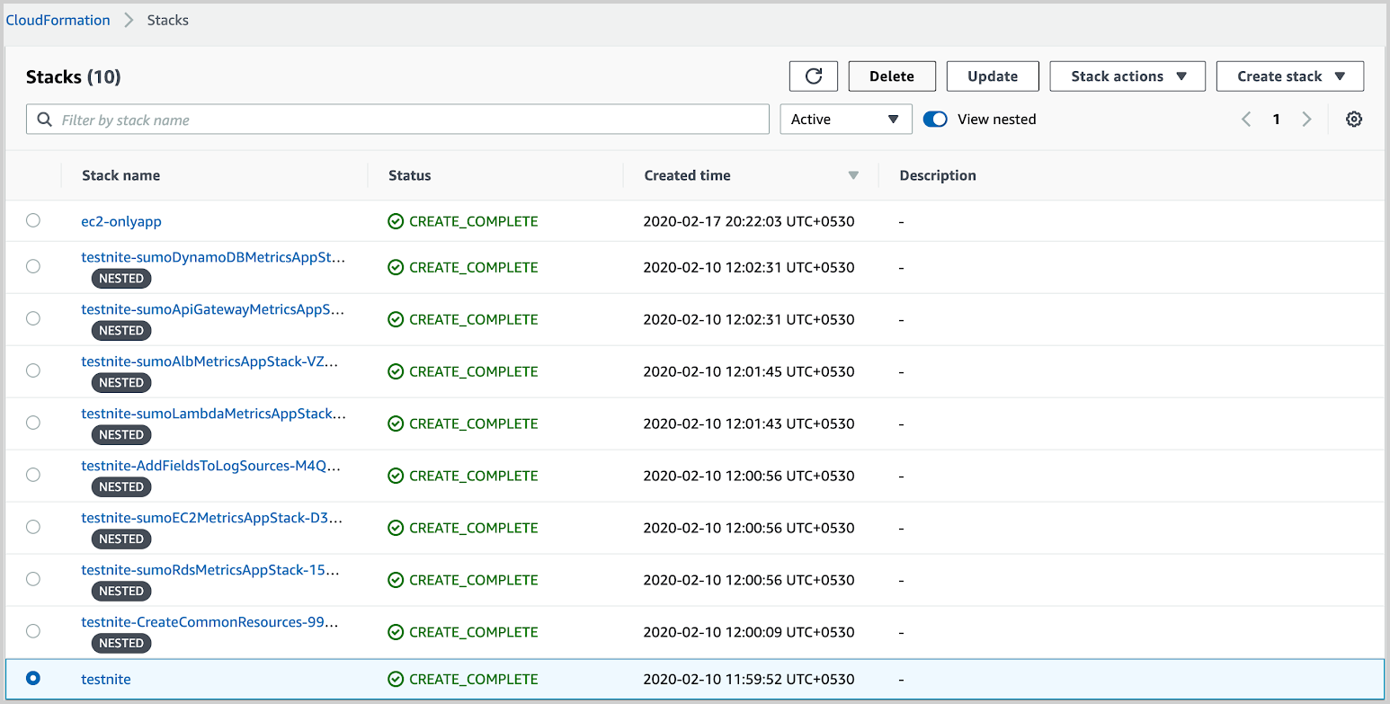 Delete button in the upper right part of the screen