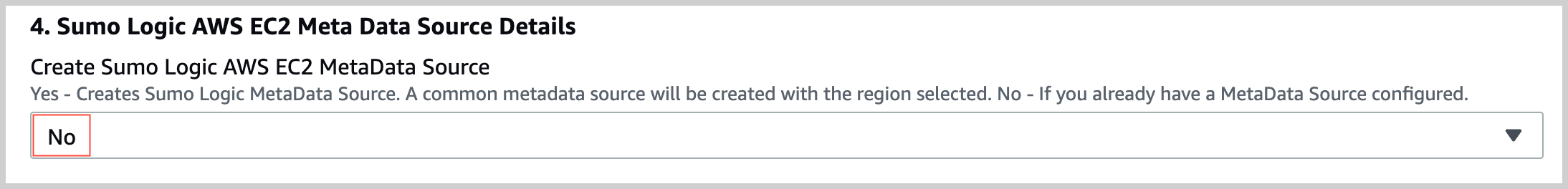Create Sumo Logic AWS EC2 MetaData Source