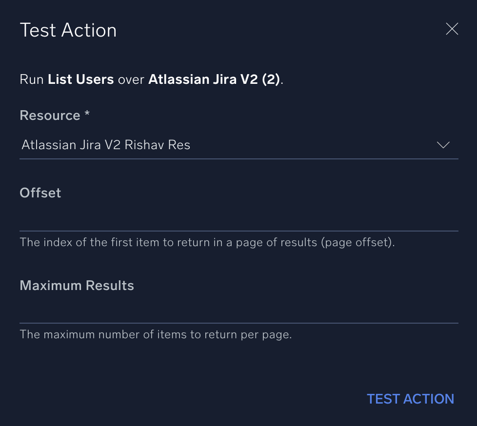 Test action