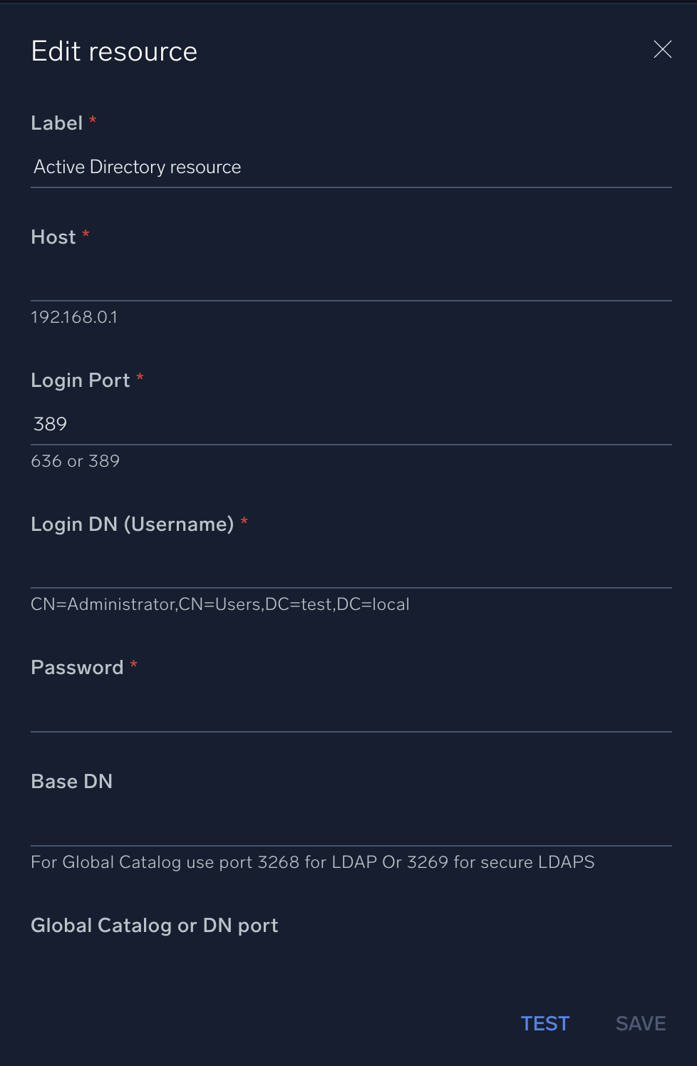 Active Directory configuration
