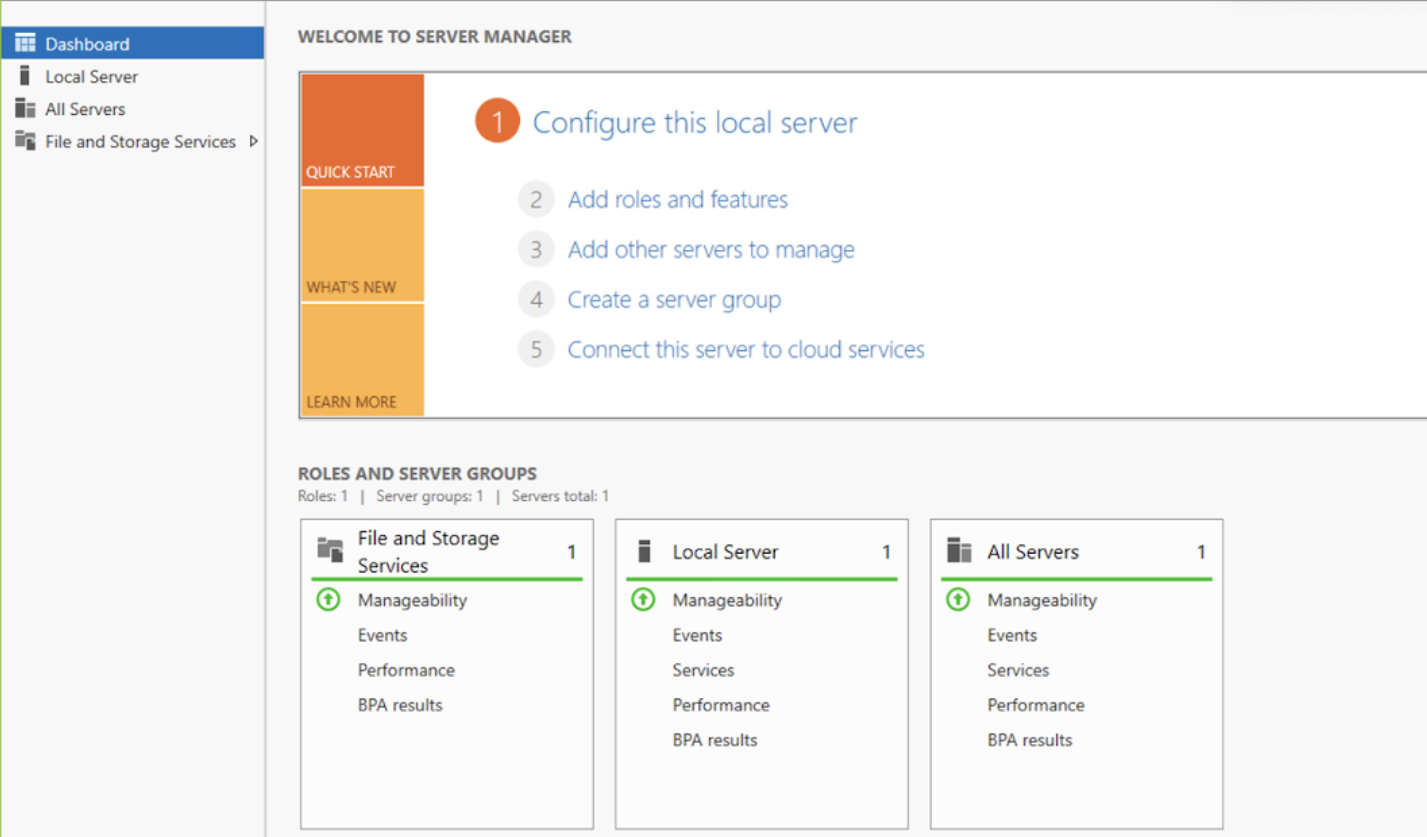 Add roles and features