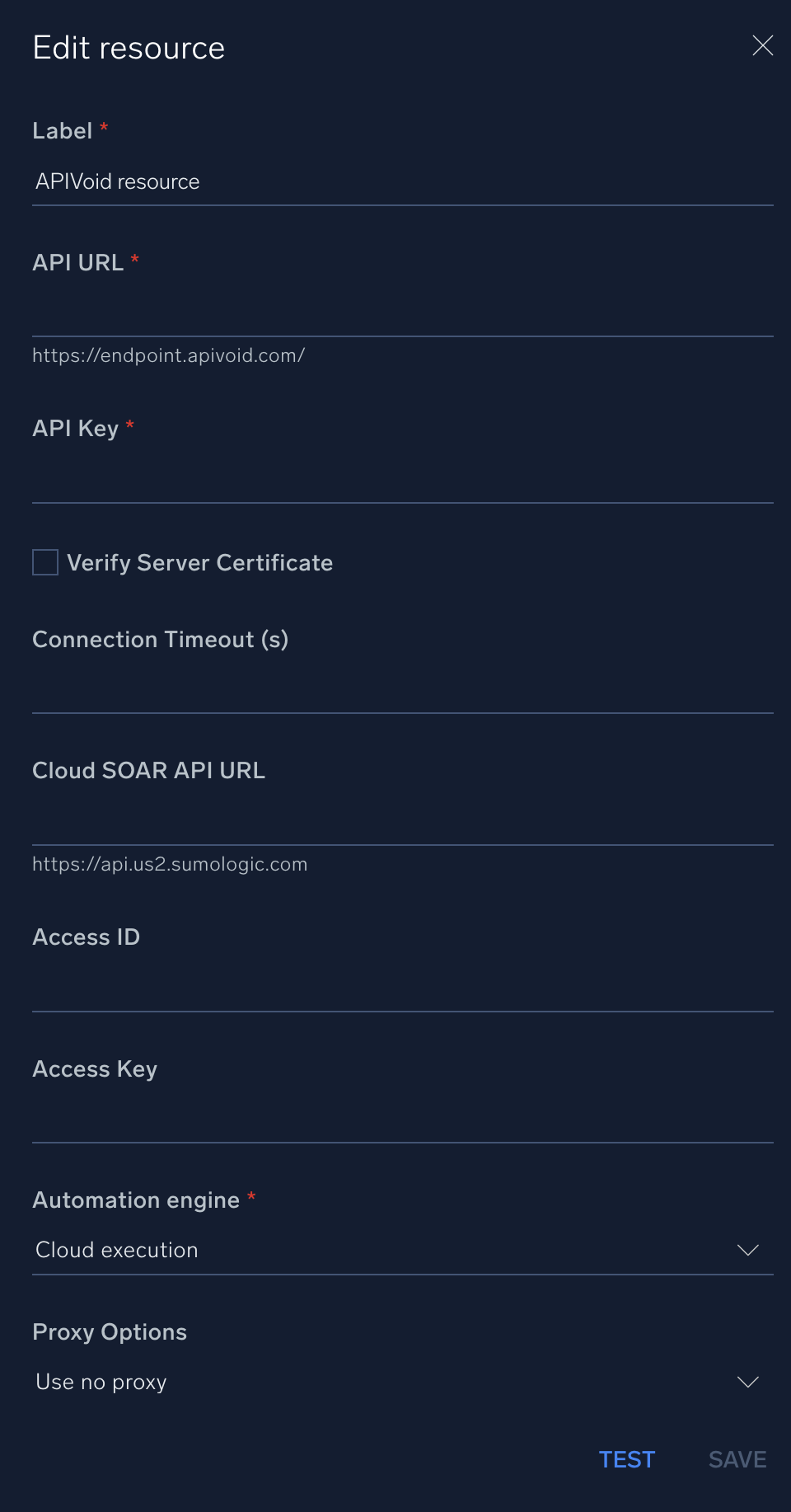 APIVoid configuration