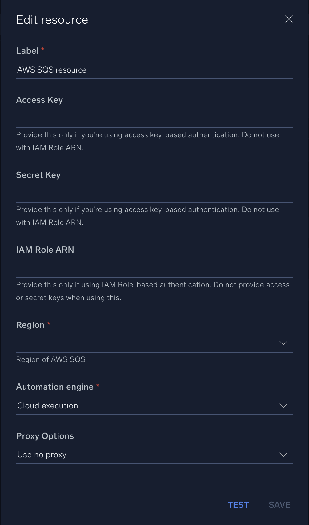 AWS SQS configuration