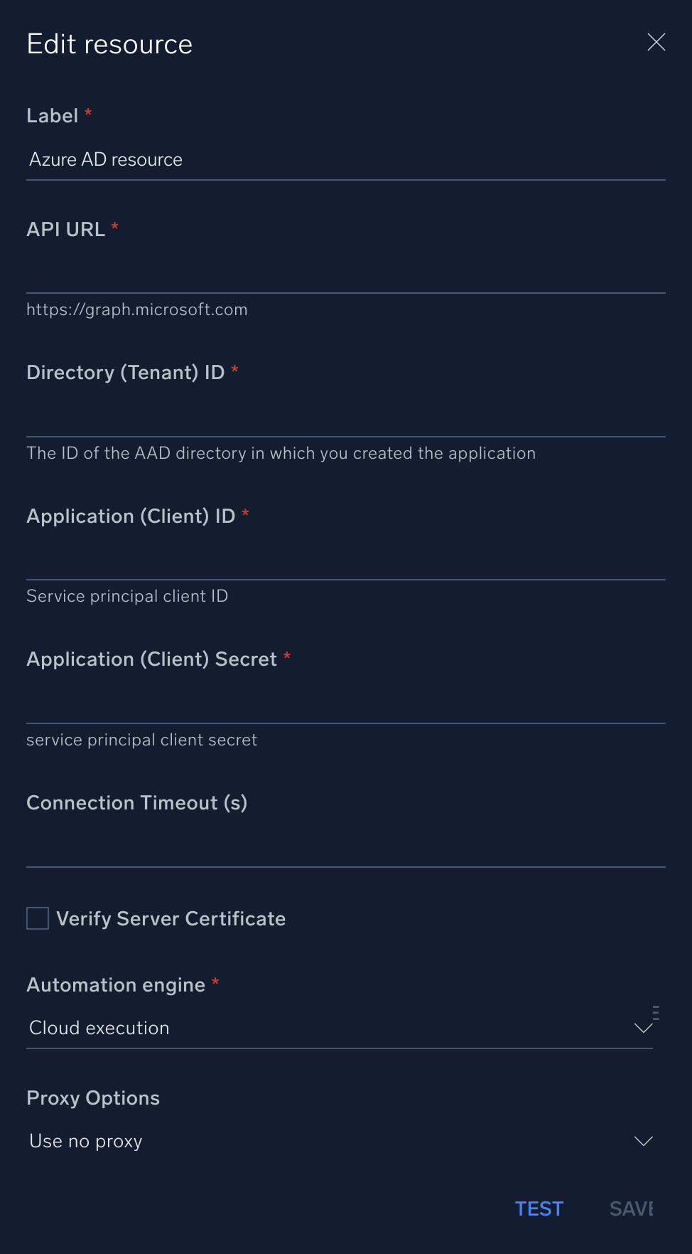 Azure AD configuration
