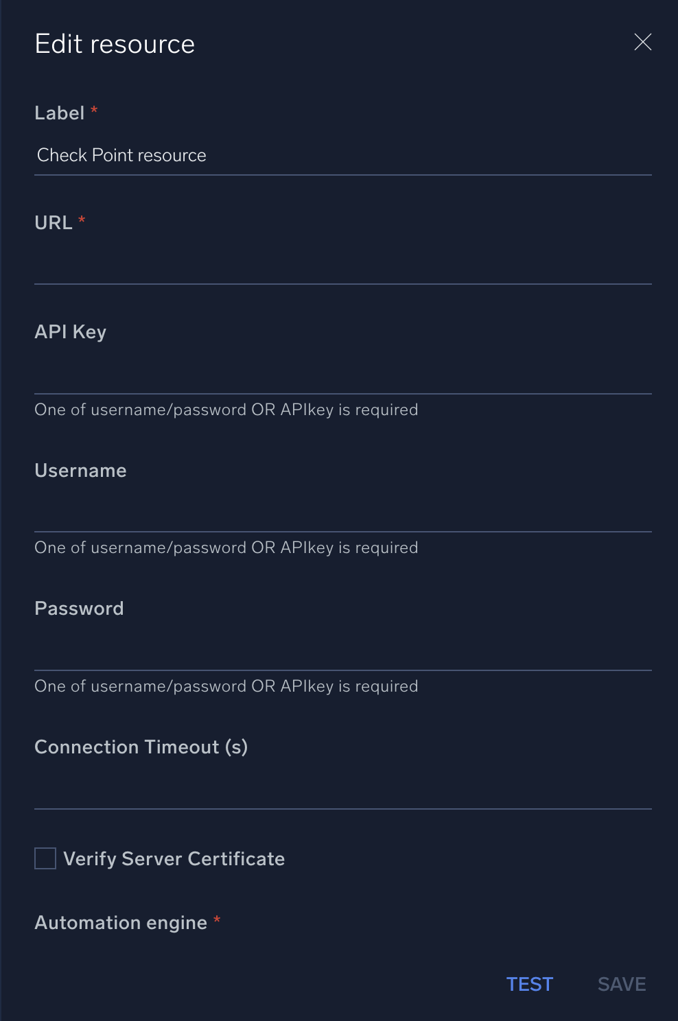 Check-Point configuration