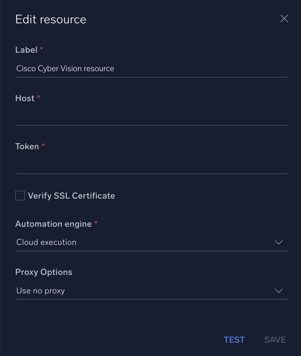 Cisco Cyber Vision configuration