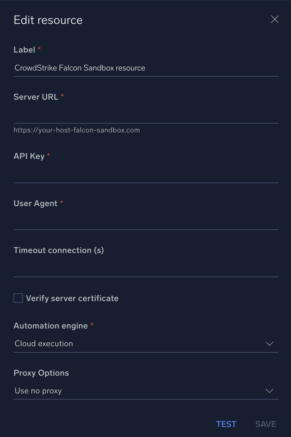 CrowdStrike Falcon Sandbox configuration