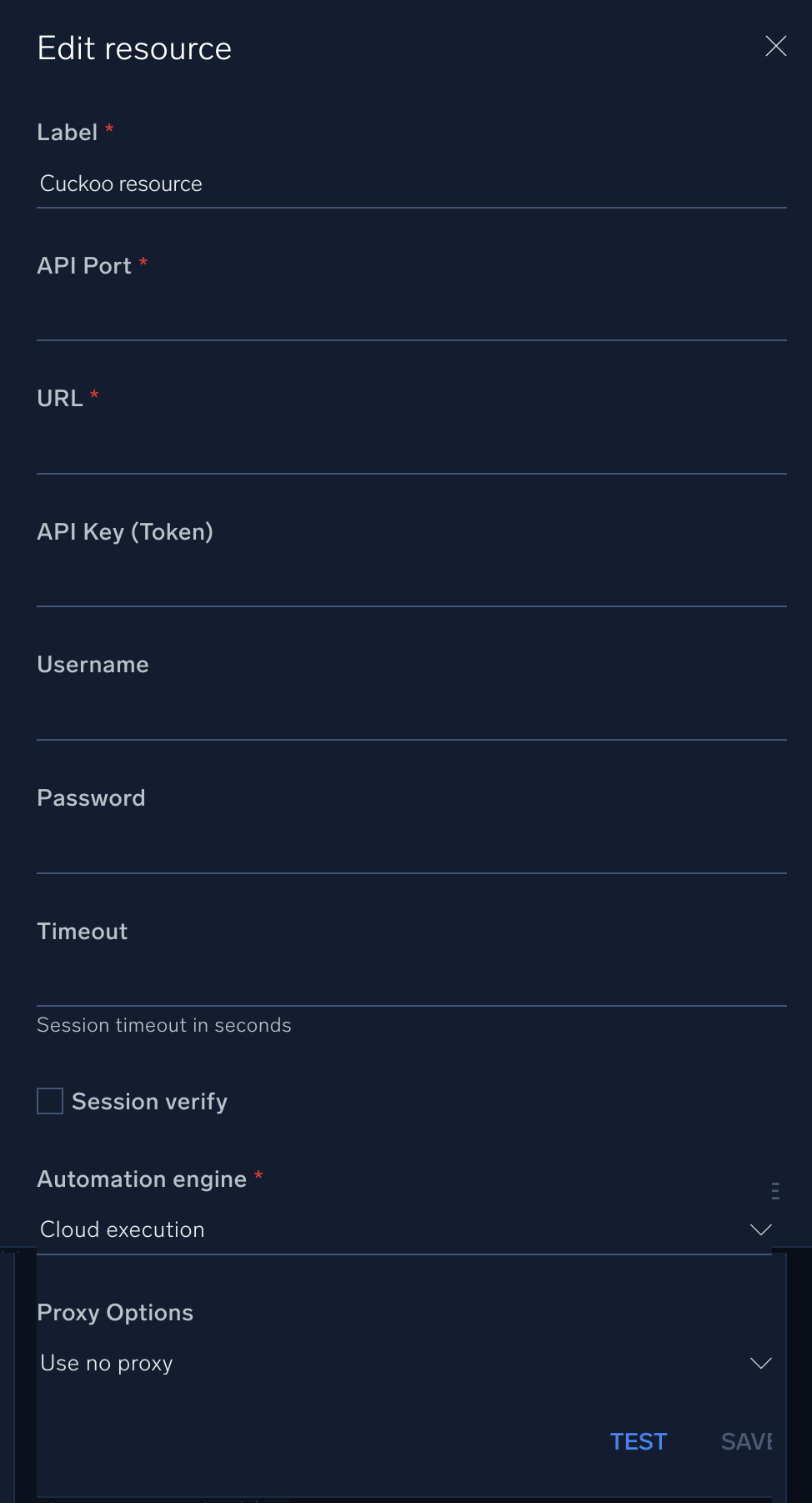 Cuckoo configuration