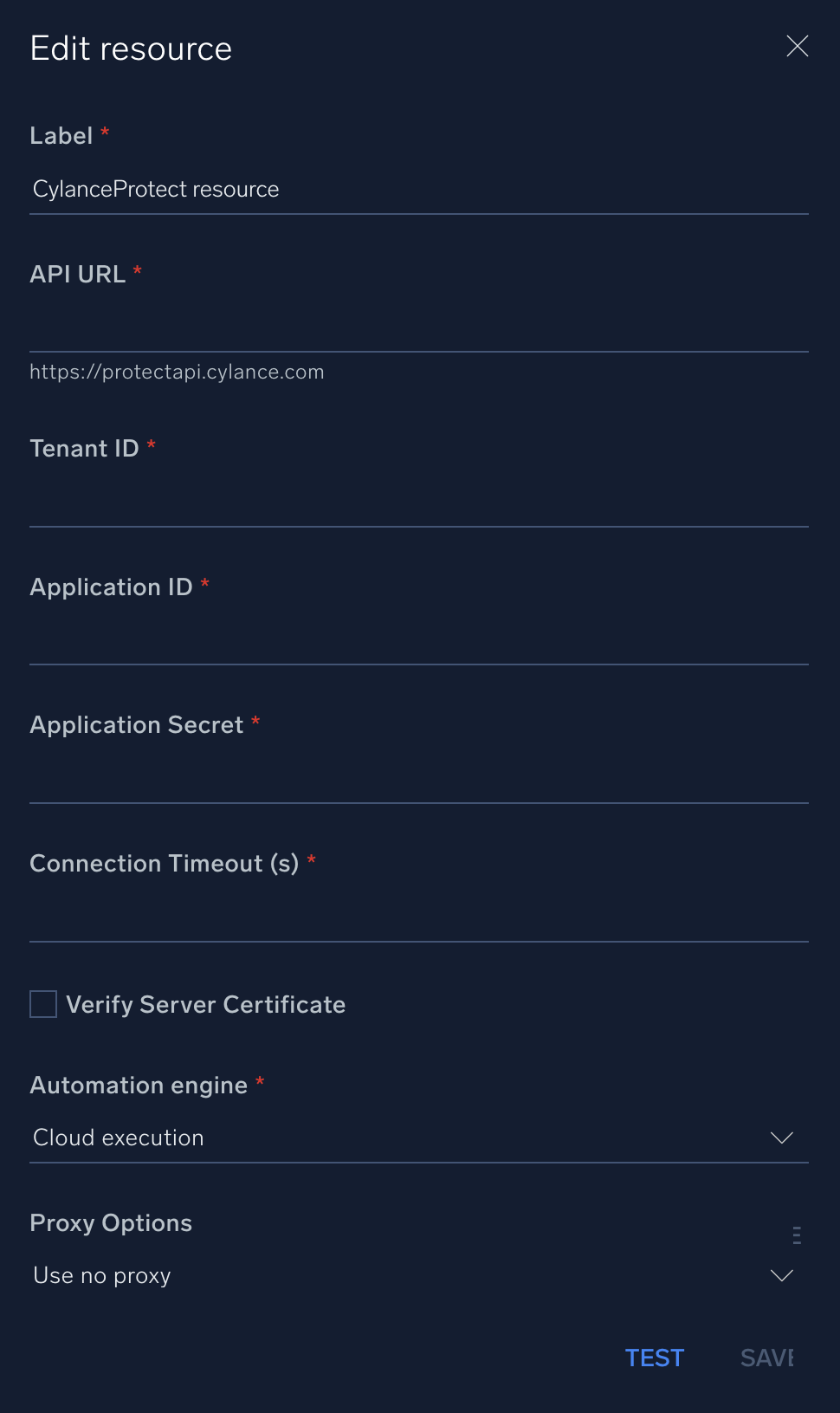 Cylance Protect configuration