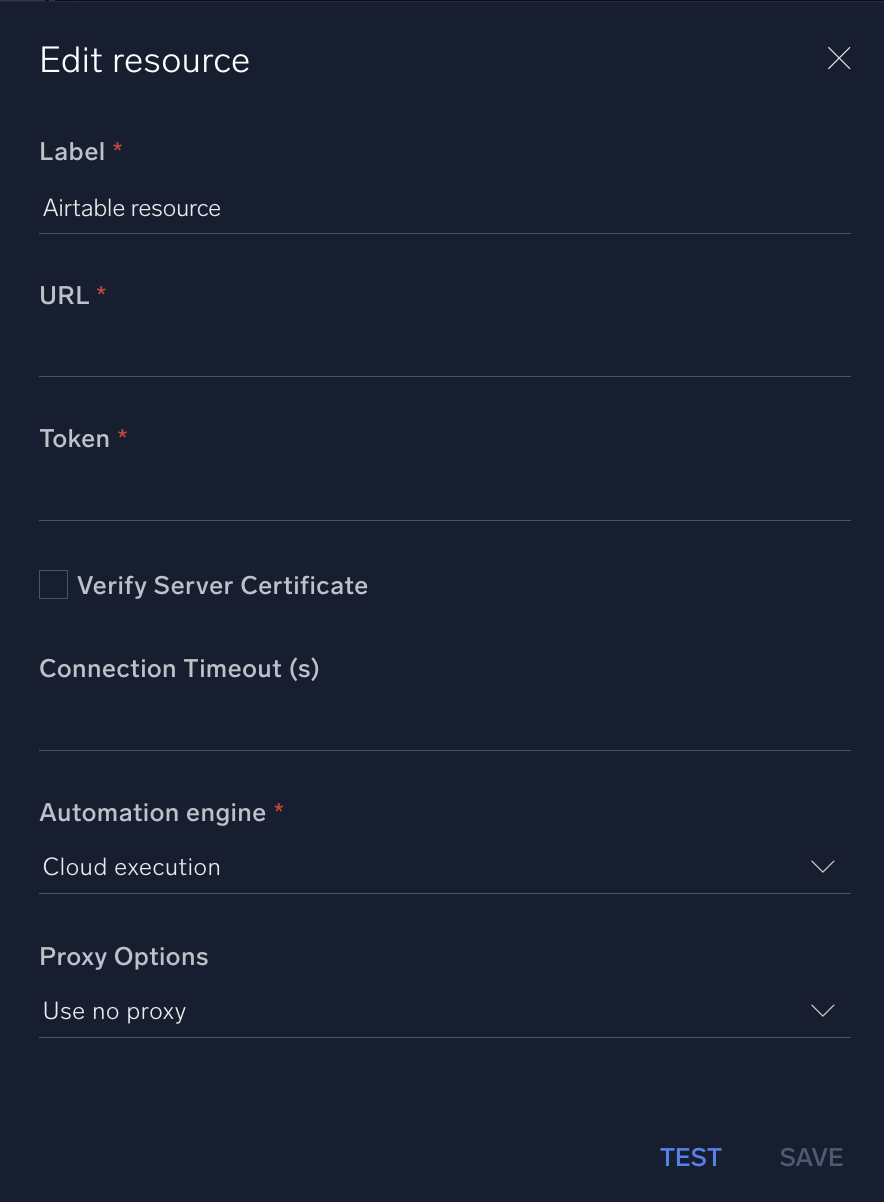 Airtable configuration