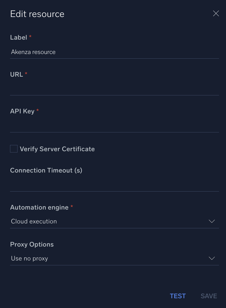 Akenza configuration