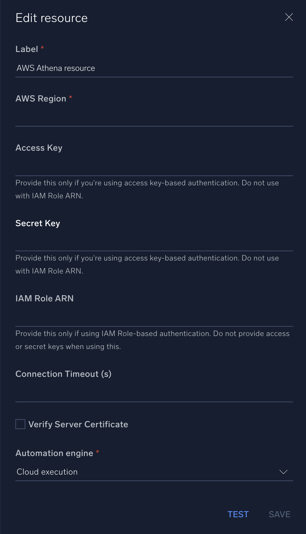 AWS Athena configuration