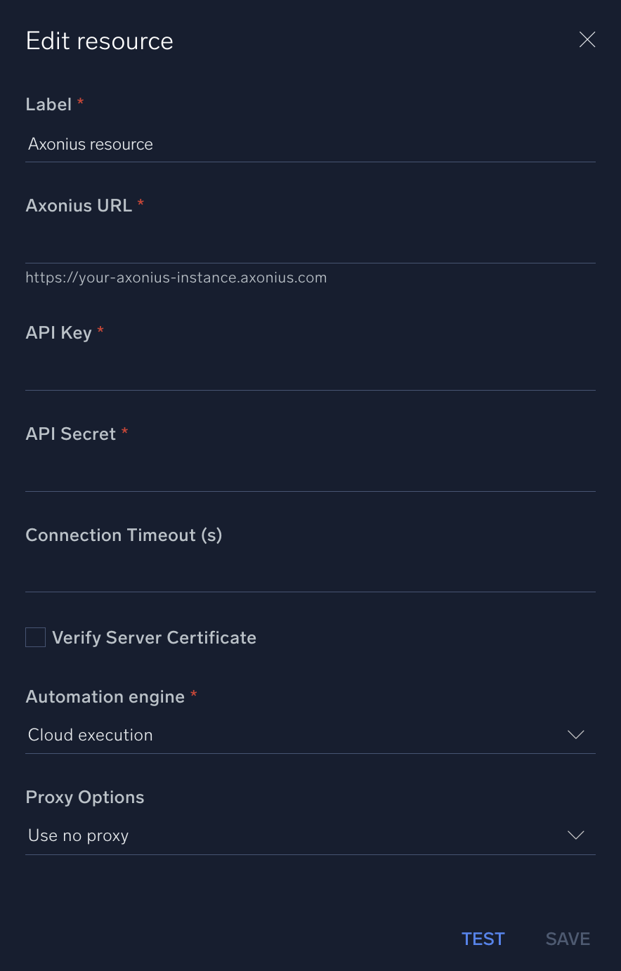 Axonius configuration