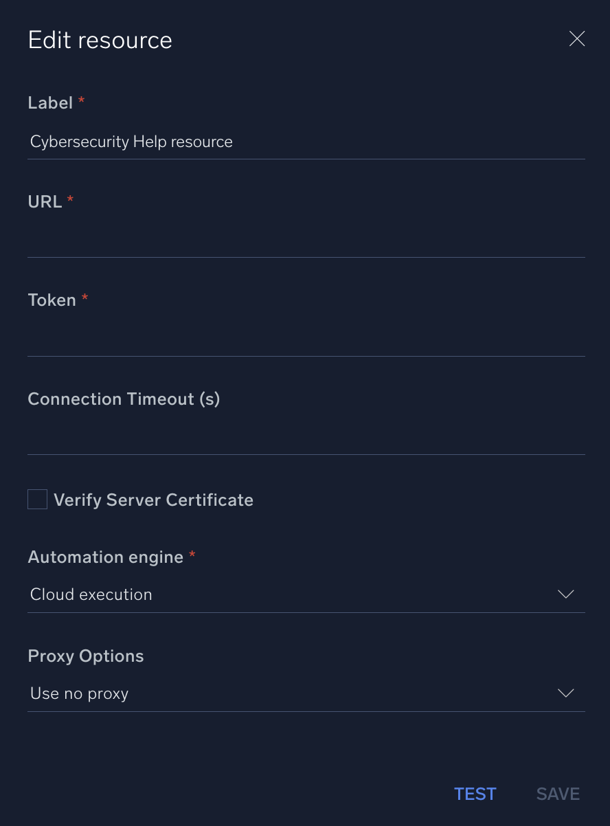 Cybersecurity Help configuration