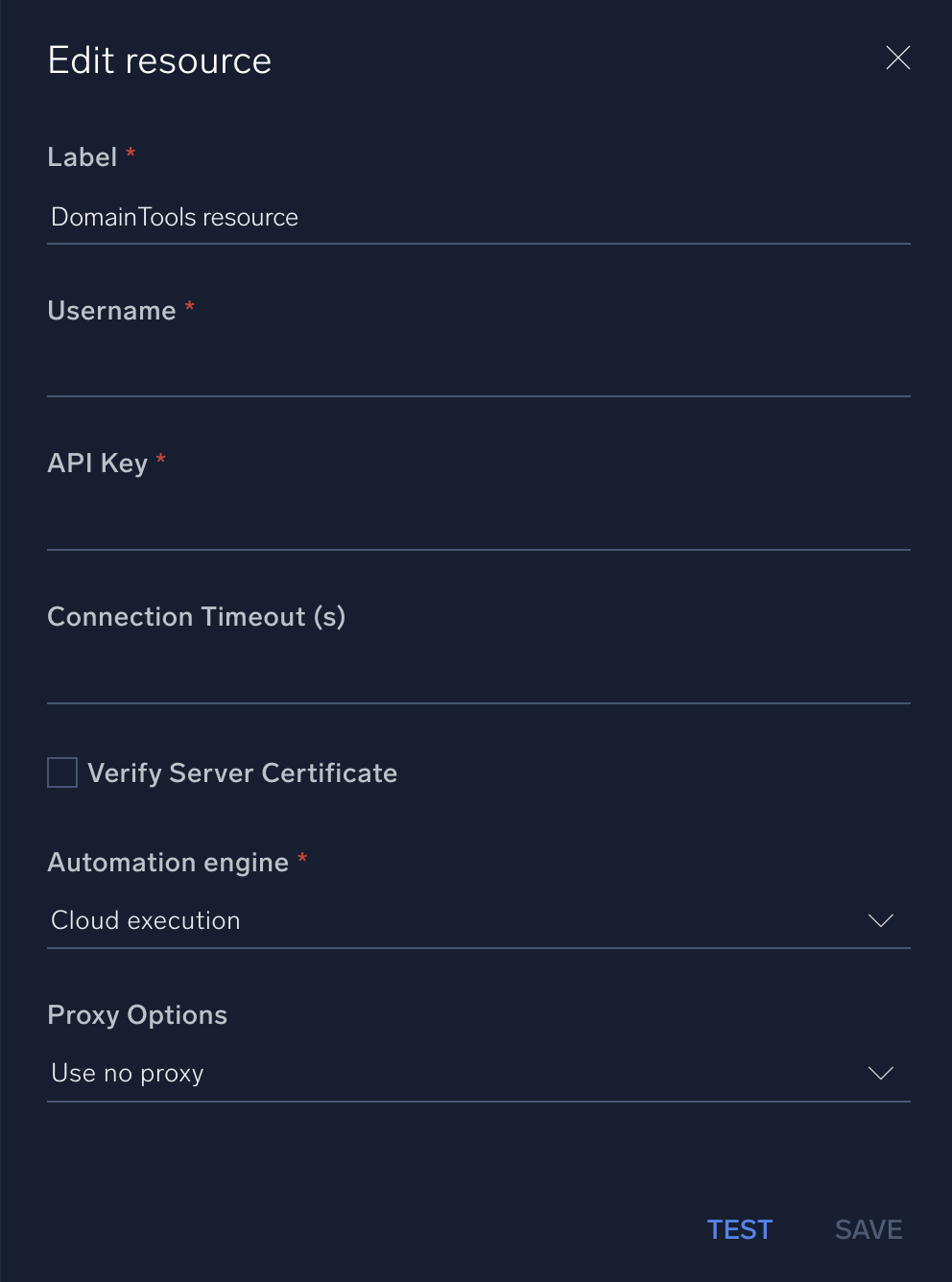 DomainTools configuration