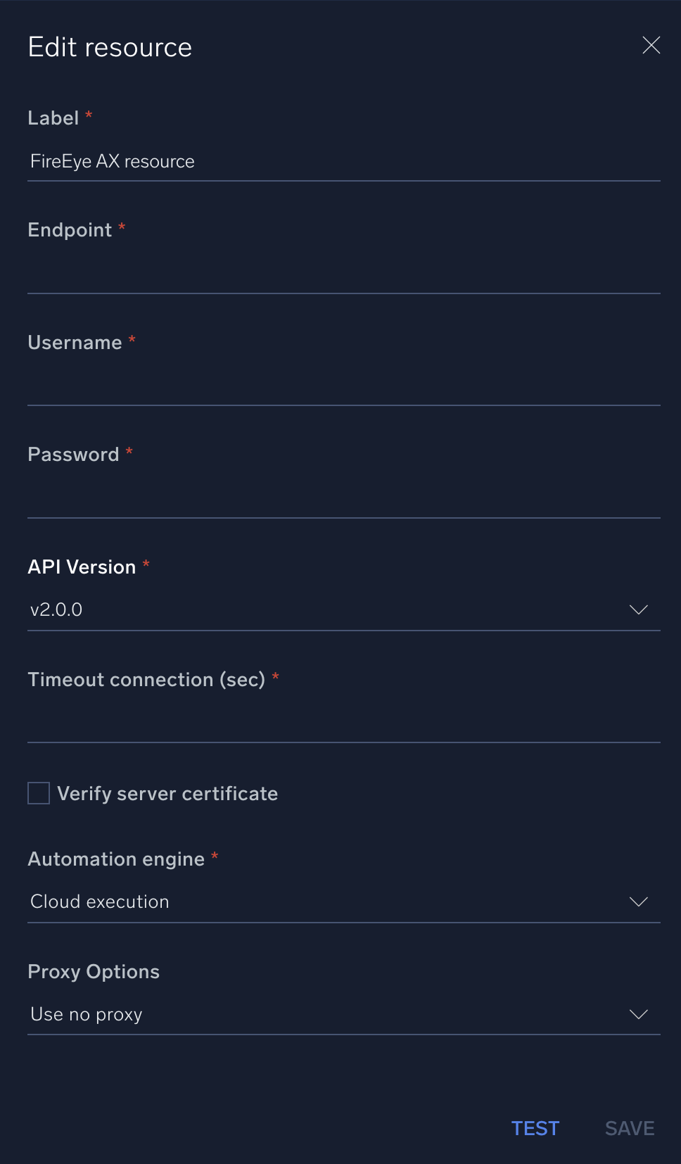 FireEye AX configuration
