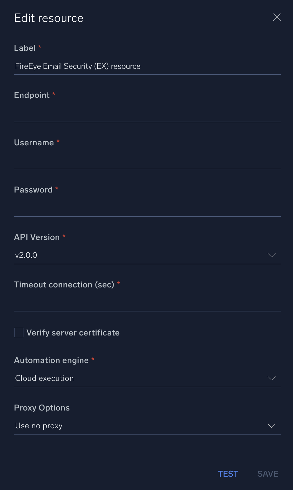 FireEye Email Security configuration