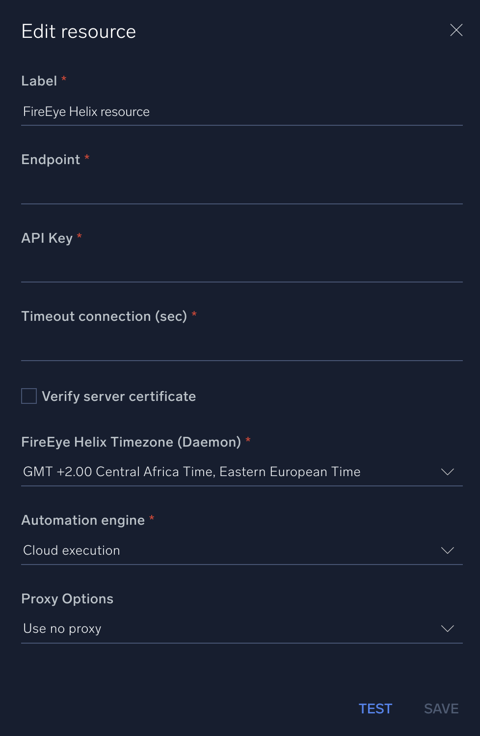 FireEye Helix configuration