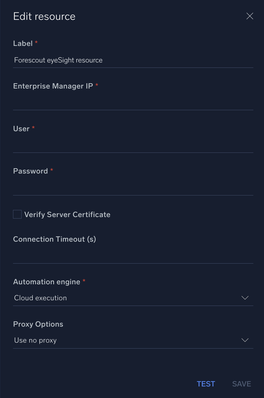 Forescout eyeSight configuration