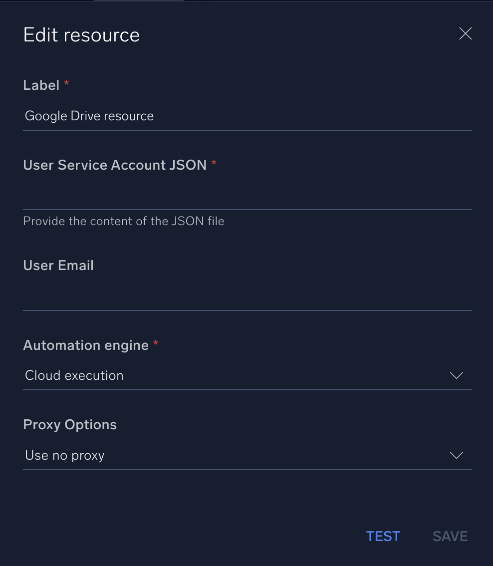 Google Drive configuration