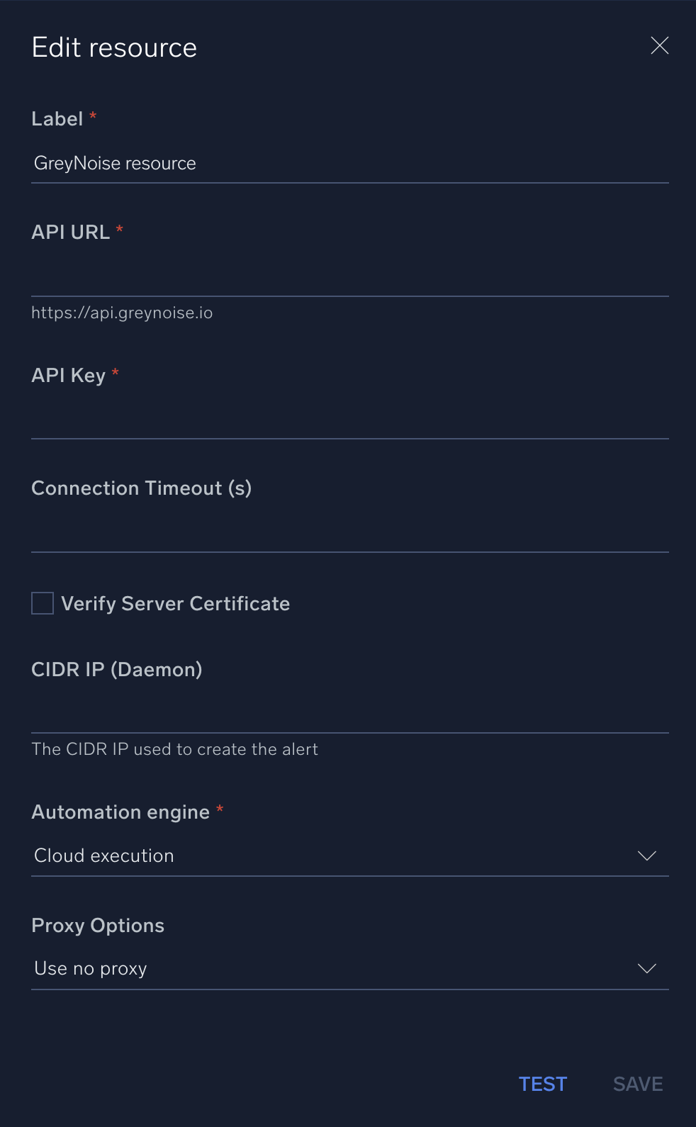 GreyNoise configuration