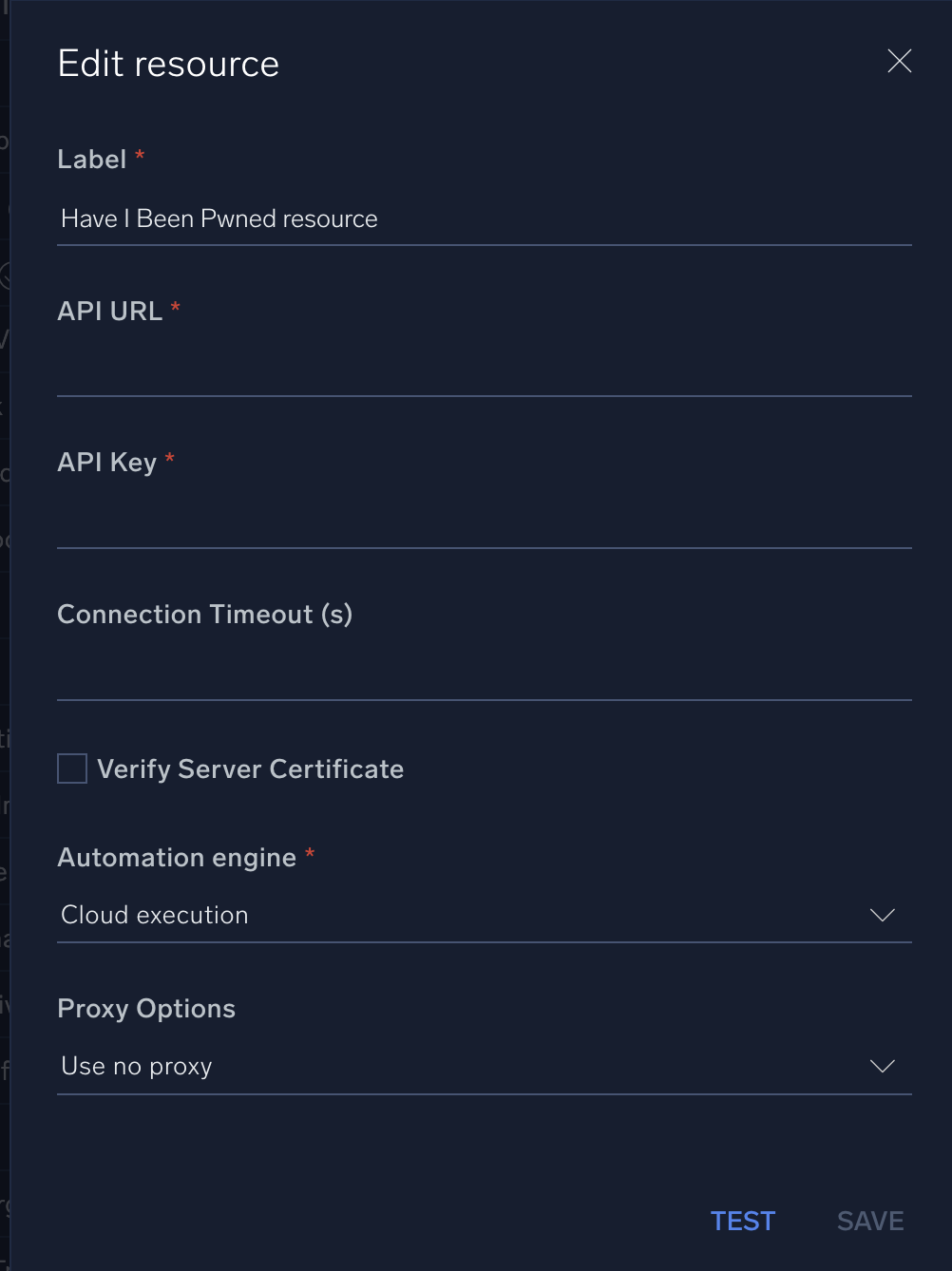 Have I Been Pwned configuration